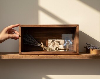 caja de sombra rústica