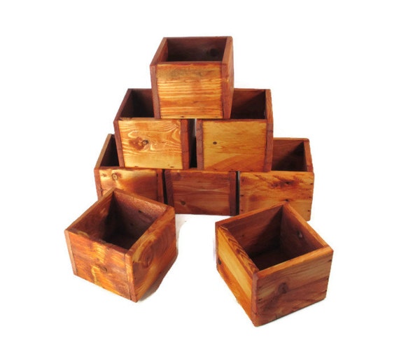 Event Decor - 8 Small Wood Boxes for Favors or Centerpieces - Weddings, Events, or Garden