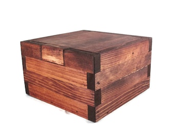 gift jewelry presentation box Rustic Memory Box - Dark Wood Keepsake Boxes