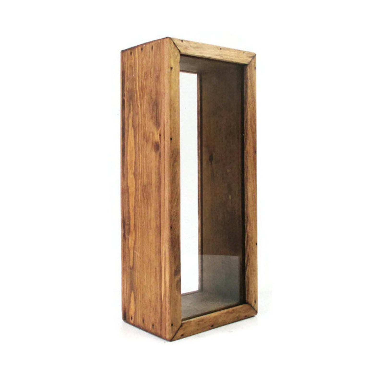 Standing Shadow Box Rustic Display Case Keepsake Box Etsy