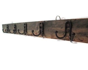Bathroom Towel Rack - Coat rack - Reclaimed Wood Look - Rustic Decor - Industrial