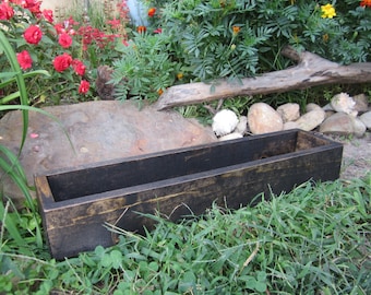 Rustic Dark Wood Centerpiece Box: Wedding Table Decor