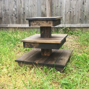 Rustic Cupcake Stand - 3 Tier Wood Cup Cake Display - Rustic Wedding Decor