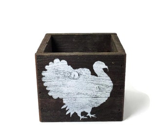 Thanksgiving Decor - Turkey Box - Reclaimed wood Centerpiece - Table Decorations - Thanksgiving Turkey