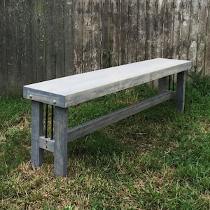 Industrial Bench - Modern Rustic Bench - Industrial Furniture - Home Decor - Weathered Grey Bench - Modern Furniture - Wood Benches