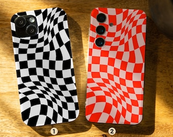 Capa Wavy Checkered para OnePlus Nord 4 Nord CE4 OnePlus 12 10 9 Pro 11 OnePlus 8 6t 8t 7t Nord CE 3 2 Lite 5g Nord N300 OnePlus Open ws4