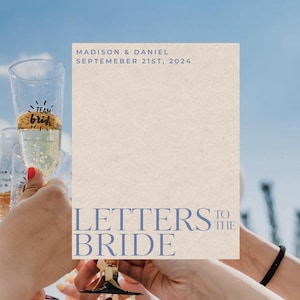 Plantilla de álbum de recortes para cartas a la novia: regalo de boda personalizado, recuerdo de despedida de soltera, regalo sentimental para la novia