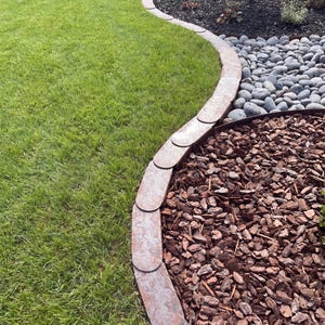 Premium Rasenkante Metall Rostoptik Cortenstahl Garten Beetumrandung Mähroboterfreundlich langlebige Beeteinfassung Bild 6