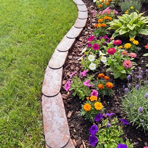 Premium Rasenkante Metall Rostoptik Cortenstahl Garten Beetumrandung Mähroboterfreundlich langlebige Beeteinfassung Bild 3
