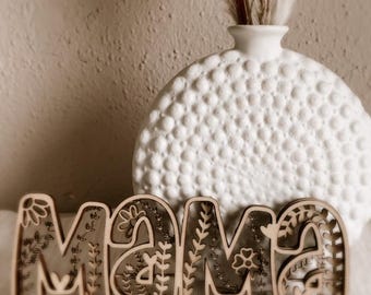 MAMA Wooden Sign – 3D Wooden Decoration | Gift for Mother's Day, Birthday or Christmas