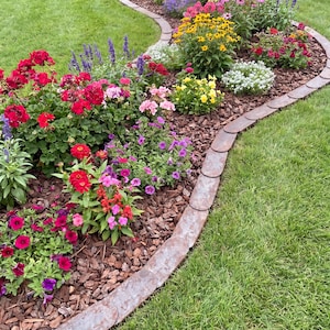 Premium Rasenkante Metall Rostoptik Cortenstahl Garten Beetumrandung Mähroboterfreundlich langlebige Beeteinfassung Bild 2