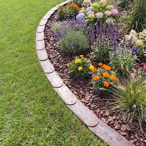 Premium Rasenkante Metall Rostoptik Cortenstahl Garten Beetumrandung Mähroboterfreundlich langlebige Beeteinfassung Bild 1