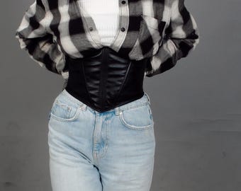 Faux Leather Underbust Corset Belt: Renaissance Cosplay Waist Training