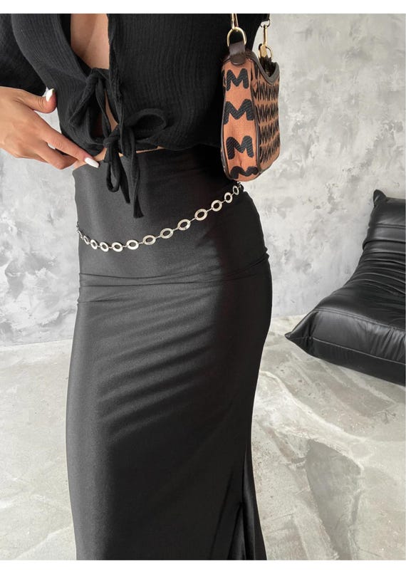 Silver Chain Belt: Adjustable Oval Link Waist Belt - Etsy display picture 3