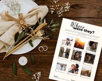 Where Were They Game Bridal Shower Games, Engagement Party Games, Couples Shower Games, Wedding Shower Games, Bridal Shower Game Template