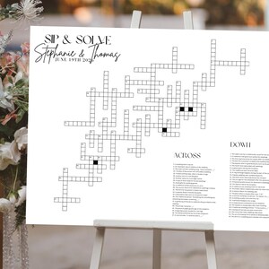 Personalized Wedding Crossword Puzzle: Giant Sip and Solve Game (PDF)
