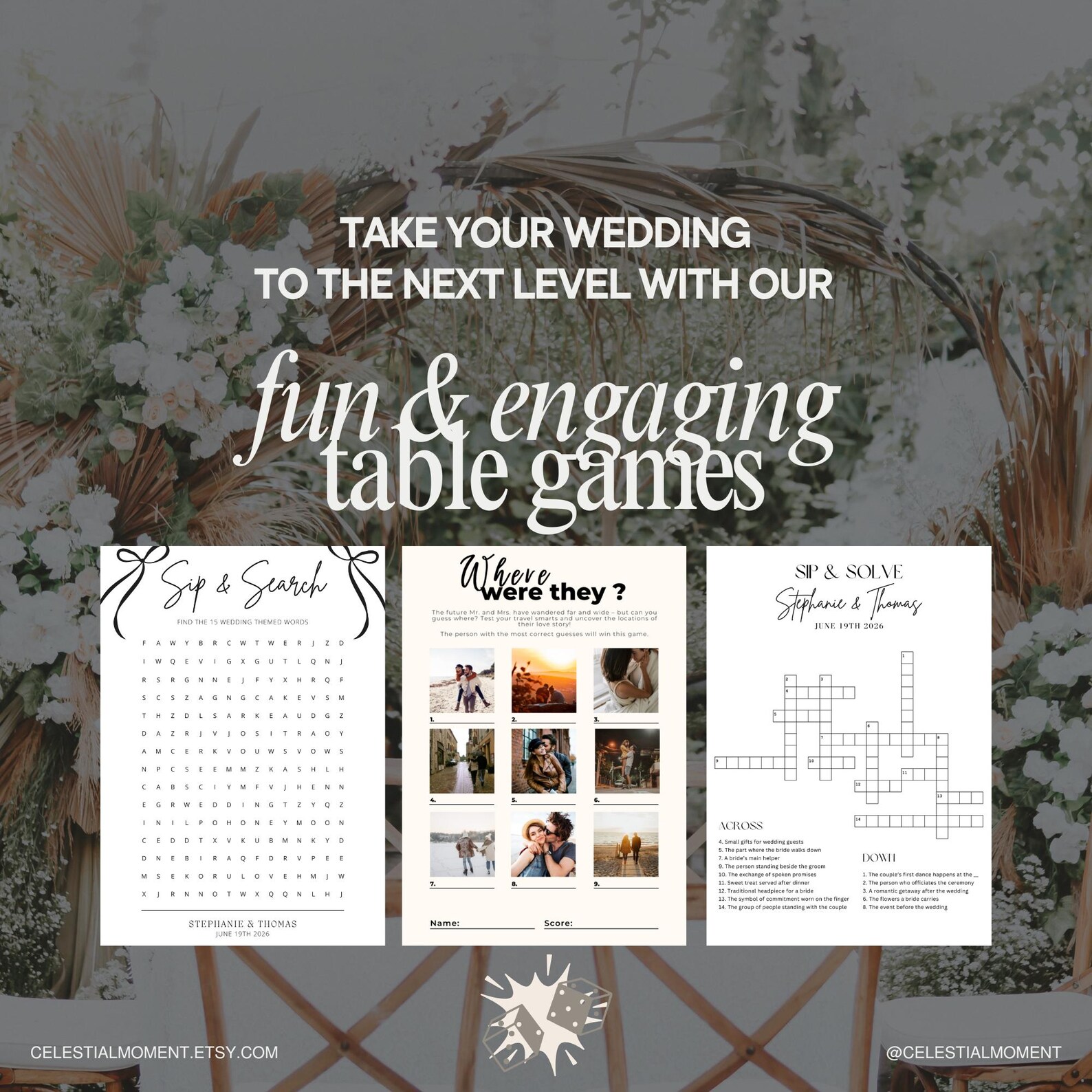 Wedding Table Games Bundle Wedding Crossword Custom Table Games Wedding Wedding Table Games Bundle Wedding Crossword Custom Table Games Wedding