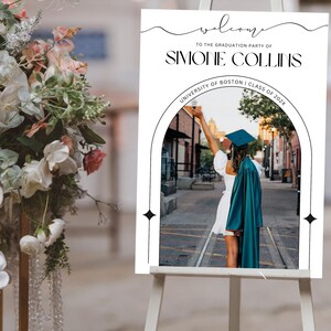 Grad Welcome Sign, Grad Party Decor | Graduation Yard Sign | Graduation Banner, Modern Grad Sign,Minimal Grad Sign, Grad Party Decorations
