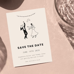Convite Casamento Salve a Data Convite desenhado à mão Convite de casamento Festa Ilustração Cartão de casamento Convite fofo Casamento sem imagem