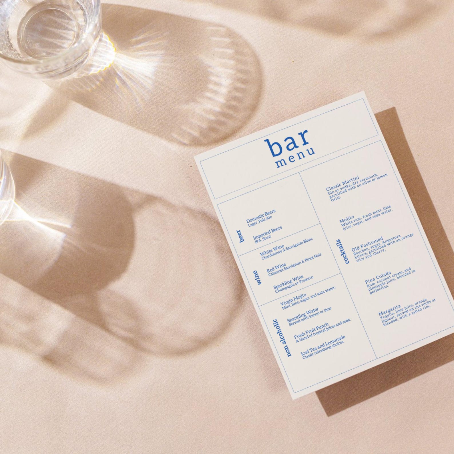 Bold Typographic Bar Menu Bar Sign Wedding Menu Template Colorful Bar ...