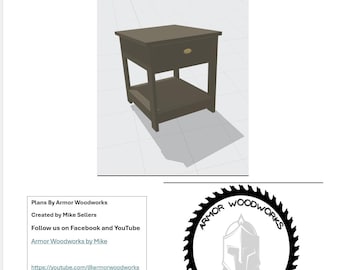 End Table Plan with drawer Plans 19 inch x 22 inch