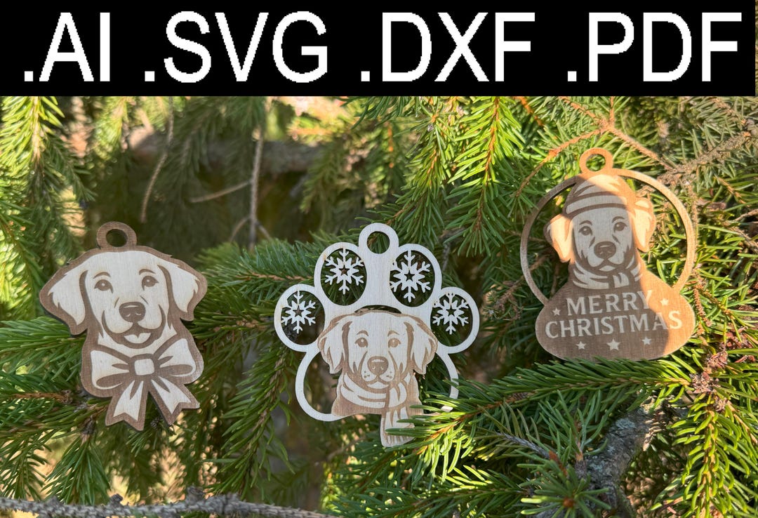 Golden Retriever Christmas Ornament SVG Laser Cut File Dog Lover Gift ...