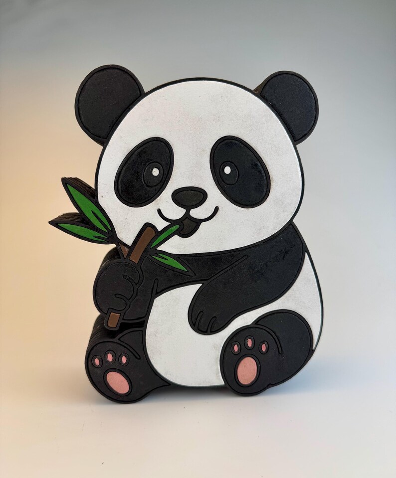 Panda Piggy Bank SVG Laser Cut File DIY Coin Bank for Kids Digital ...