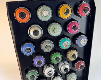 Organizador de latas de aerosol DIY (archivo cortado a láser para madera contrachapada de 3 mm) Descarga digital