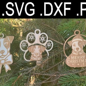 Jack Russell Terrier Christmas ornament svg, dog head outline, laser cut file, Glowforge, Cricut, dxf, ai, pdf