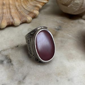 Sterling Silver Plated Carnelian Ring