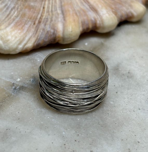 Solid Silver Chunky Band Ring - image 1