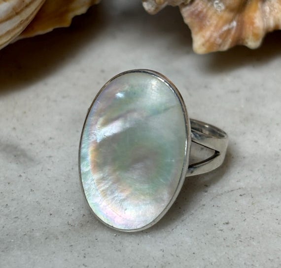 Sterling Silver Mother of Pearl Ring