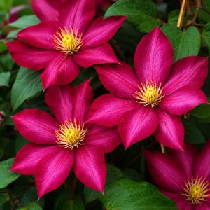 Bourbon Clematis Vine Live Plant 2.5" Pot Vibrant Red Magenta Perennial Climbing Vine