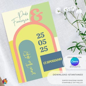 Invito di Nozze "Lemon Cheesecake" – Save the Date Moderno | Modello Canva Editabile | Modello digitale stampabile