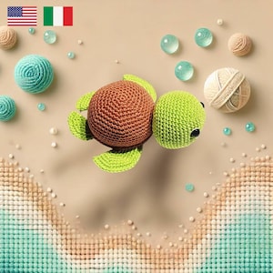 Modello all&#39;uncinetto amigurumi tartaruga marina: un compagno delizioso e facile da realizzare per bambini, regali e decorazioni per la cameretta dei bambini fatte a mano