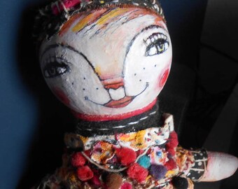 Original Art Cat Ornament Made painted and embrodered by hand OOAK by MILIAART studio