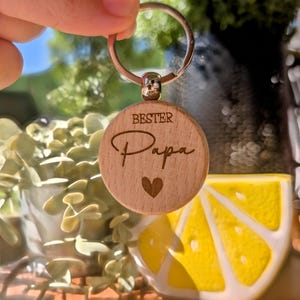 Keychain Best Dad | Personalized Father&#39;s Day Gift | Heart Engraved Wood | Gift Idea Dad, Father, Christmas, Birthday