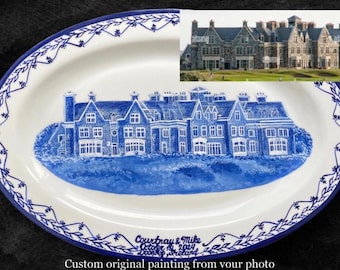 Custom Wedding Venue Plate, Hand-Painted Porcelain Keepsake