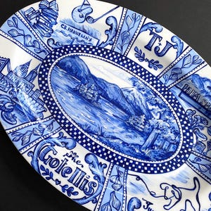 Custom Life Story Plate, Illustrated Moments, Personalized Keepsake Gift for Loved Ones, Hand Painted Porcelain, Unique Wedding Gift