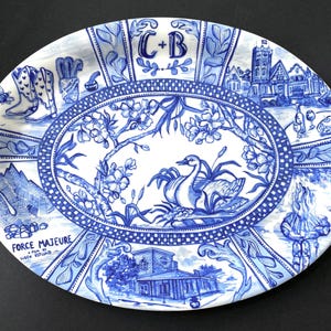 Personalized Hand-Painted Porcelain Platter | Custom Art Celebrating Special Moments