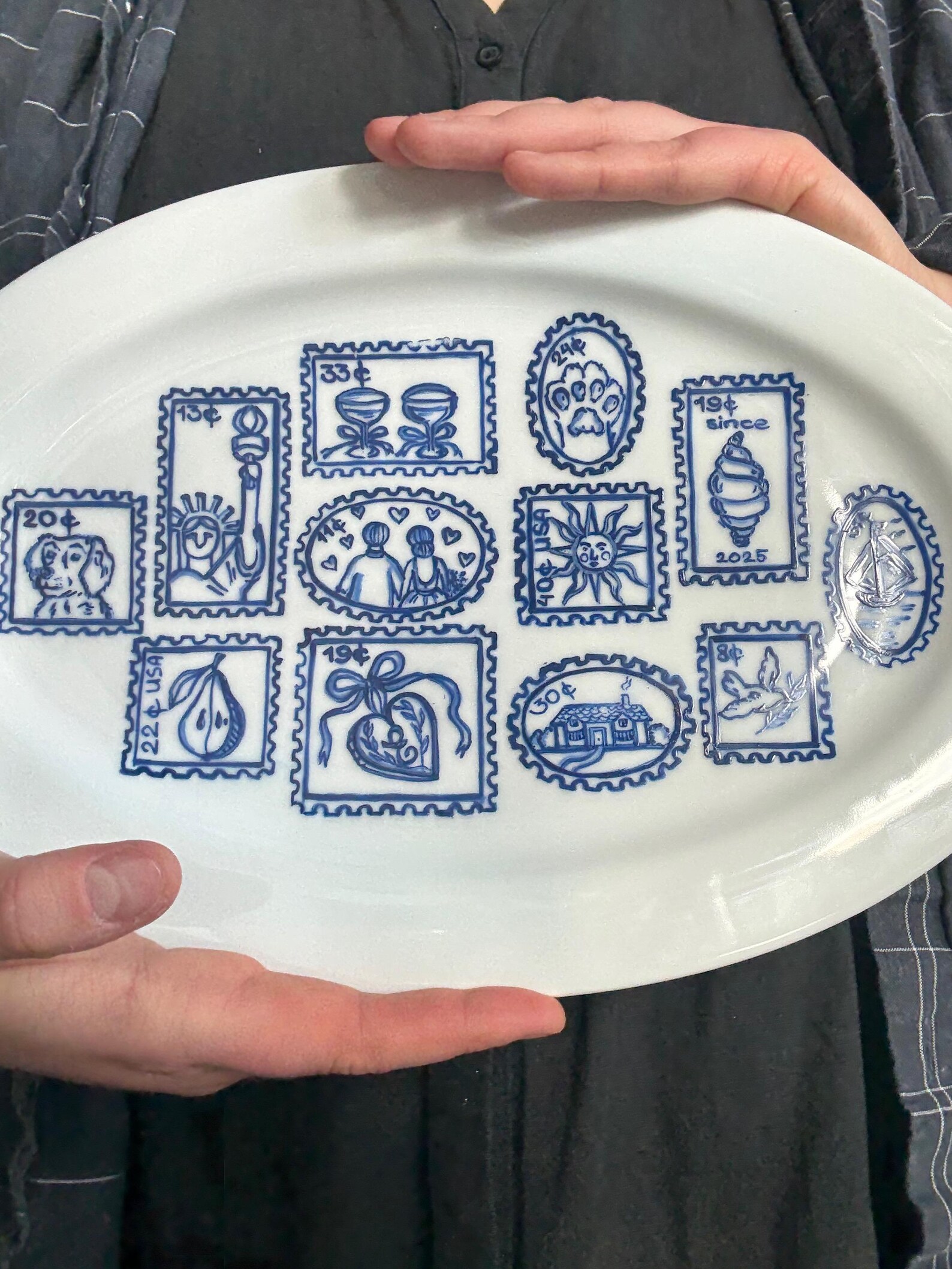Stry Plate Custom Family Story Plate | Personalized Hand-painted Porcelain Platter ...