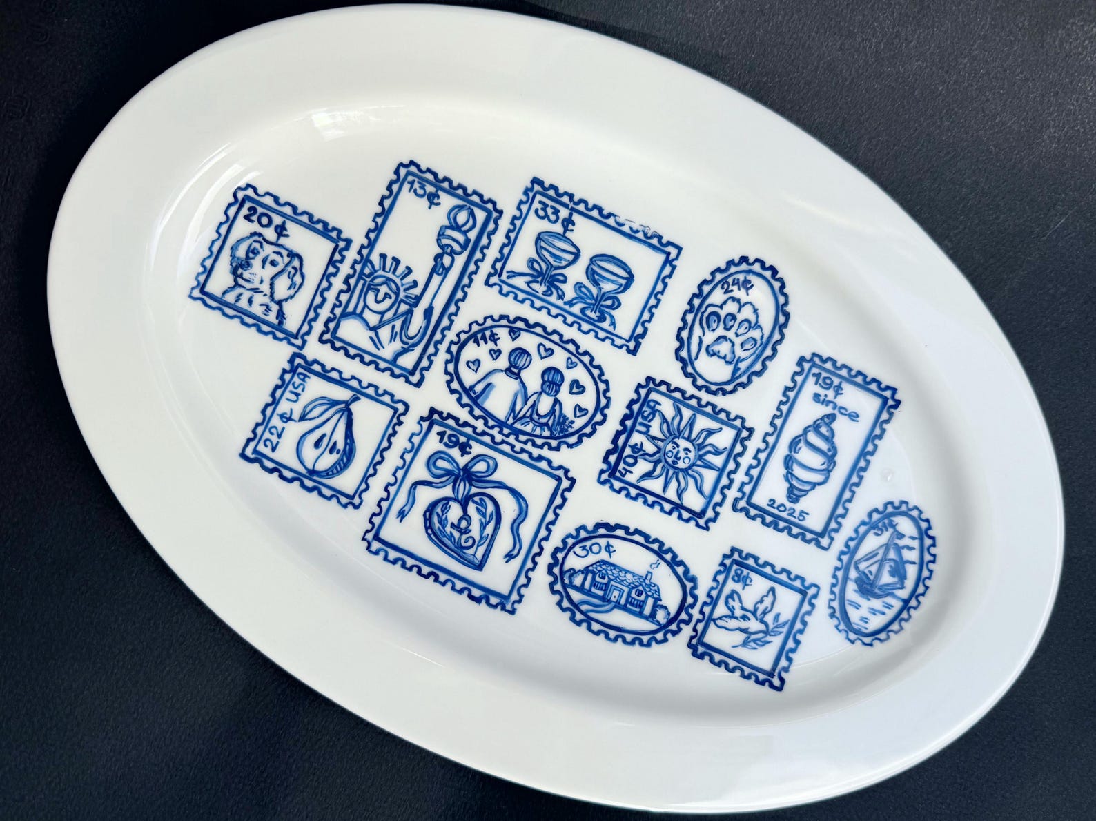 Stry Plate Custom Family Story Plate | Personalized Hand-painted Porcelain Platter ...