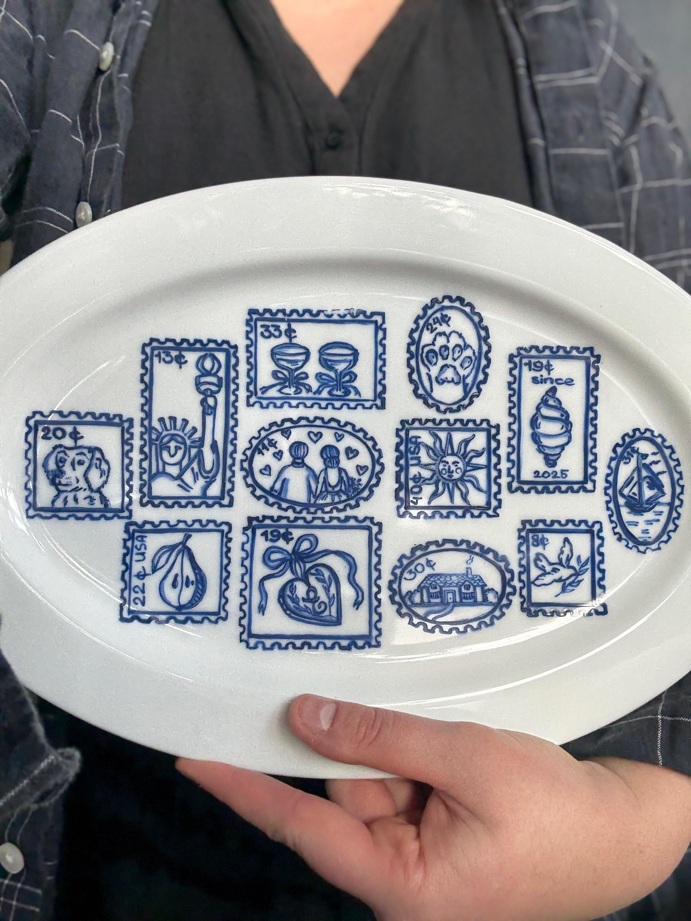 Stry Plate Custom Family Story Plate | Personalized Hand-painted Porcelain Platter ...