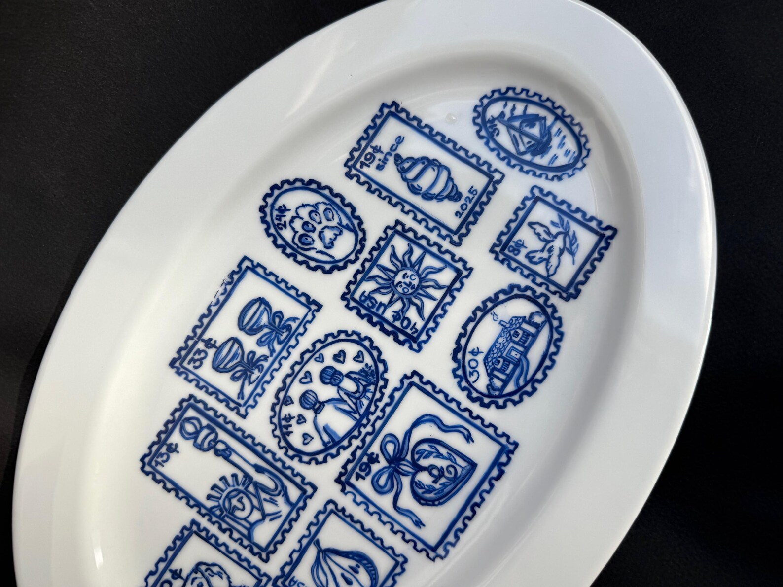 Stry Plate Custom Family Story Plate | Personalized Hand-painted Porcelain Platter ...