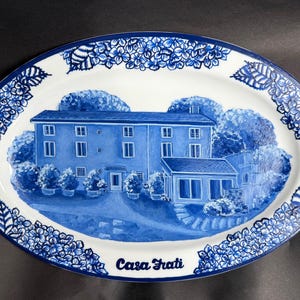 Custom Hand-Painted Porcelain Wedding Venue Decorative Platter - Personalized Keepsake Gift
