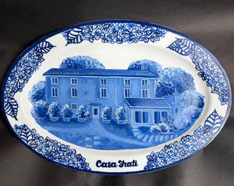 Custom Hand-Painted Porcelain Wedding Venue Decorative Platter - Personalized Keepsake Gift