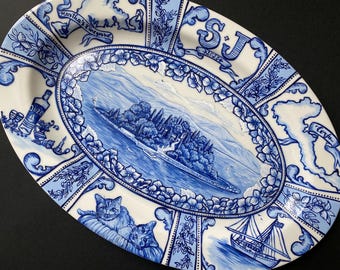 Personalized Hand-Painted Porcelain Platter | Custom Art Celebrating Special Moments