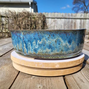 Vaso per bonsai / Fatto a mano / Rotondo / Blu