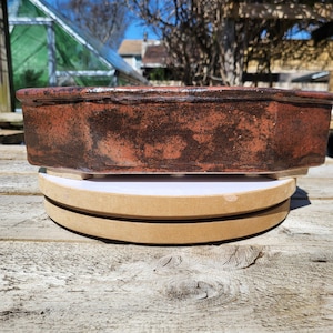 Bonsai Pot / Handmade / Angled Metallic