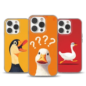 Cute Duck Phone Case, Funny Goose, iPhone 16 15 14 13 12 11 Pro Max 8 Plus X, Samsung Galaxy S24 S23 S22 S20 Ultra